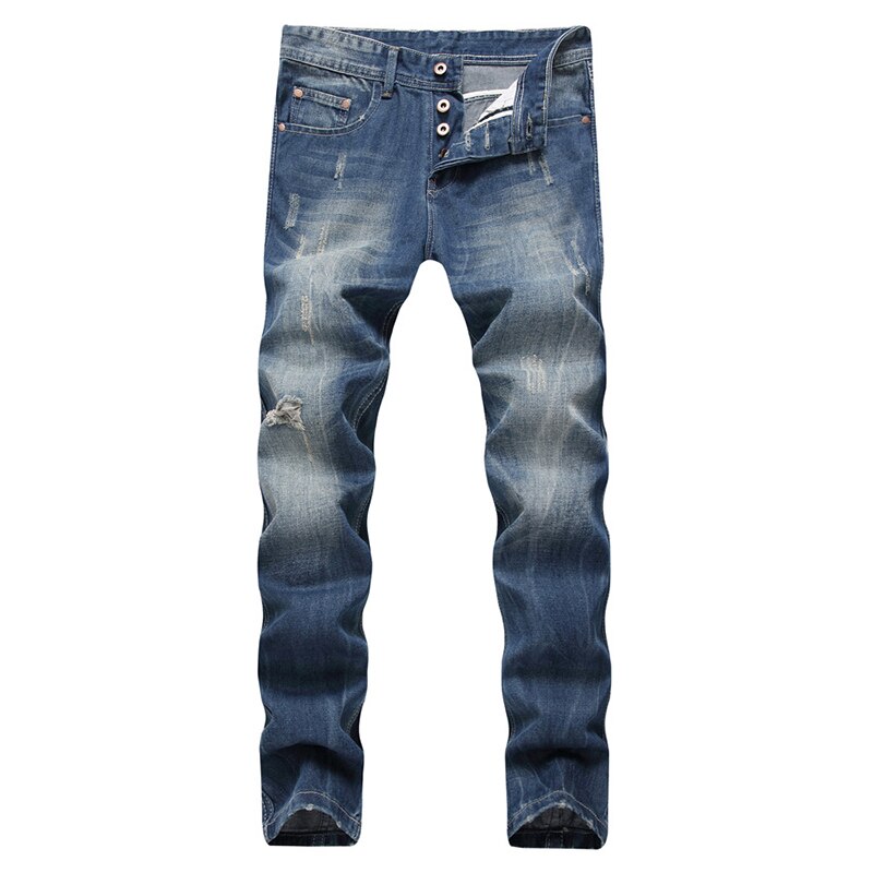 Men&s Jeans Business Casual Slim Straight Jeans Stretch Denim Pants Trousers Classic Cowboys Young Man Jean